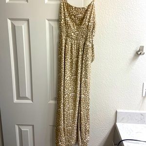 Pink lily spotted summer Midi dress